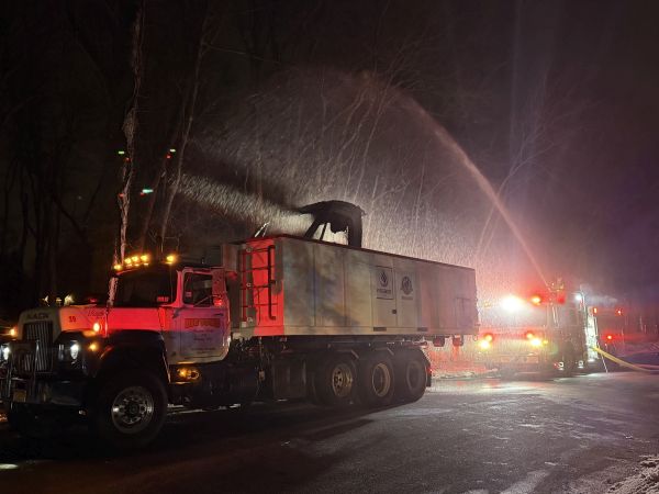 Fire response with water spray near FireBox